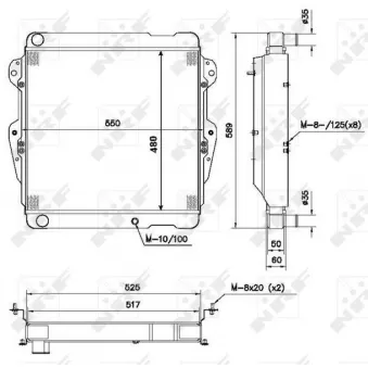 Radiateur, refroidissement du moteur NRF 52111 pour TOYOTA LAND CRUISER 2.4 TD - 86cv