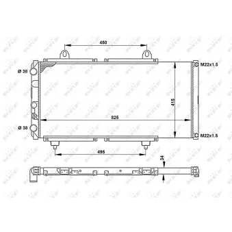 Radiateur, refroidissement du moteur NRF 52152 pour PEUGEOT J5 2.5 TD - 95cv