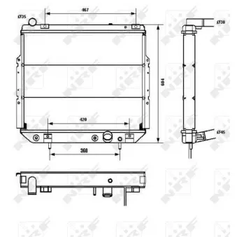 Radiateur, refroidissement du moteur NRF 52232 pour JEEP GRAND CHEROKEE 3.1 TD - 140cv