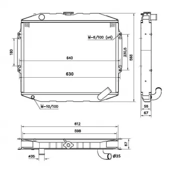 Radiateur, refroidissement du moteur NRF 52282 pour MITSUBISHI PAJERO 2.5 TD - 99cv