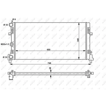 Radiateur, refroidissement du moteur NRF 53024A pour AUDI A1 1.4 TFSI - 122cv