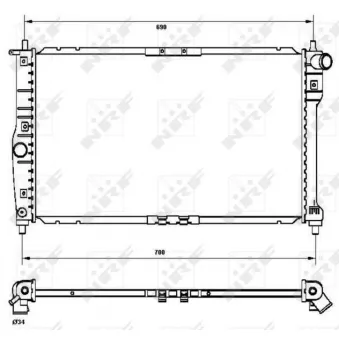 Radiateur, refroidissement du moteur NRF 53253 pour DAEWOO LANOS 1.5 - 86cv