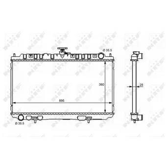 Radiateur, refroidissement du moteur NRF 53388 pour BMW X3 2.2 DCI - 139cv