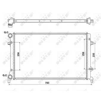 Radiateur, refroidissement du moteur NRF 53405A pour VOLKSWAGEN CADDY 1.6 - 102cv