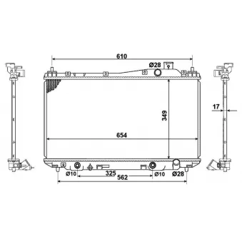 Radiateur, refroidissement du moteur NRF OEM 19010plc901
