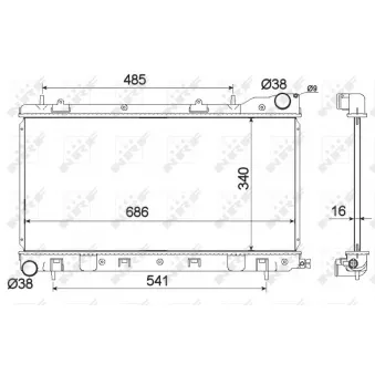 Radiateur, refroidissement du moteur NRF 53595 pour SUBARU FORESTER 2.0 S Turbo - 170cv