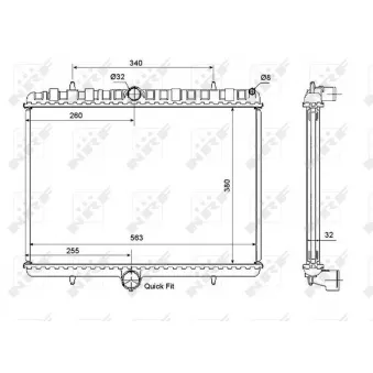 Radiateur, refroidissement du moteur NRF 53861 pour LANCIA PHEDRA 2.0 D Multijet - 136cv