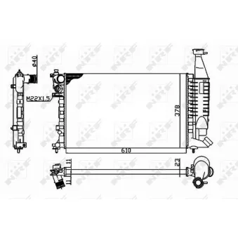 Radiateur, refroidissement du moteur NRF 54677 pour PEUGEOT PARTNER 1.1 - 60cv