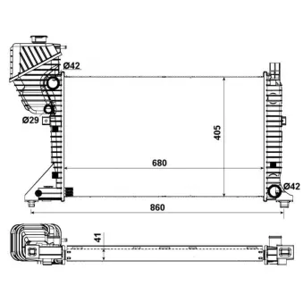 Radiateur, refroidissement du moteur NRF 55348A pour MERCEDES-BENZ SPRINTER 314 NGT - 125cv