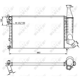Radiateur, refroidissement du moteur NRF 58174 pour PEUGEOT PARTNER 1.1 - 60cv