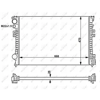 Radiateur, refroidissement du moteur NRF 58262 pour CITROEN JUMPY 1.9 TD - 92cv