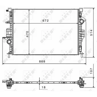 Radiateur, refroidissement du moteur NRF 58499 pour VOLVO V40 T3 - 152cv