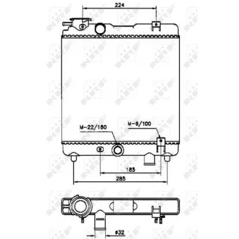 Radiateur, refroidissement du moteur NRF 58659 pour PORSCHE 911 0.9 - 40cv