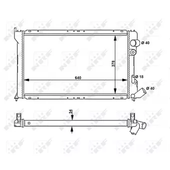 Radiateur, refroidissement du moteur NRF 58813 pour CITROEN XM 2.0 Turbo - 147cv