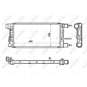 Radiateur, refroidissement du moteur NRF OEM 7700881
