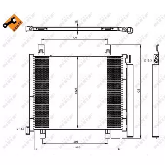 Condenseur, climatisation NRF 350045 pour VOLKSWAGEN UP e-Up - 82cv