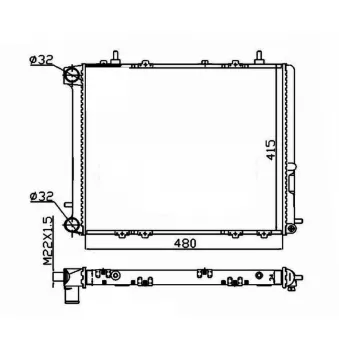 Radiateur, refroidissement du moteur NRF OEM 7701395102