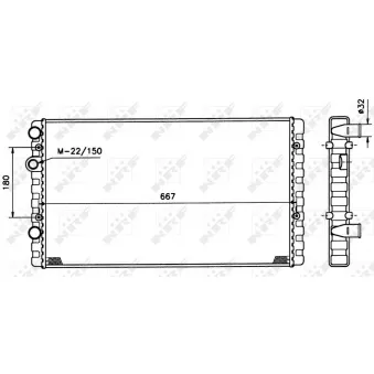 Radiateur, refroidissement du moteur NRF OEM 6n0121253m