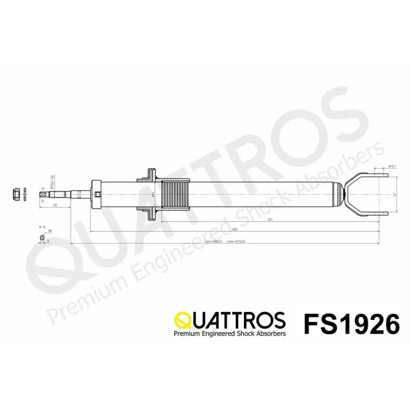 Jeu de 2 amortisseurs arrière DAVID VASCO FS1926 - Visuel 2