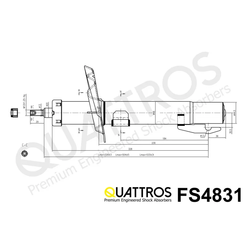 Jeu de 2 amortisseurs arrière DAVID VASCO FS4831 - Visuel 2