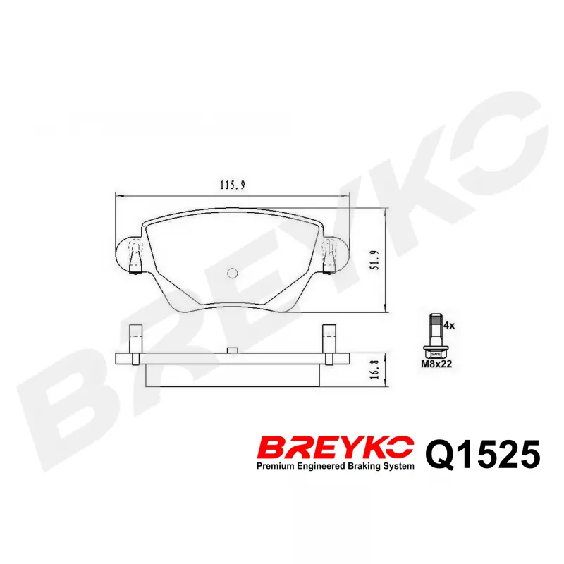 Jeu de 4 plaquettes de frein avant DAVID VASCO Q1525 - Visuel 1