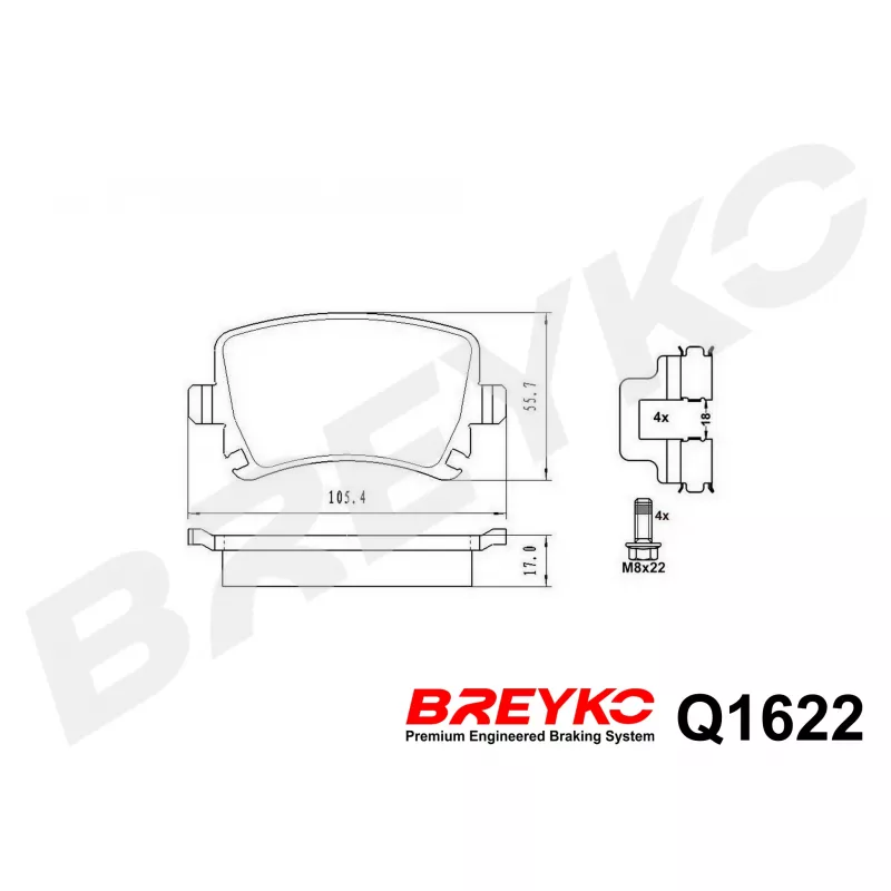 Jeu de 4 plaquettes de frein avant DAVID VASCO Q1622 - Visuel 2