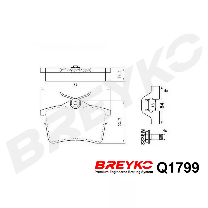 Jeu de 4 plaquettes de frein avant DAVID VASCO Q1799 - Visuel 2