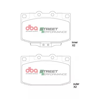 DBA Australia DB416SP - Jeu de 4 plaquettes de frein avant