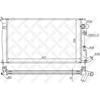 Radiateur, refroidissement du moteur STELLOX [10-25272-SX]