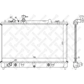 Radiateur, refroidissement du moteur STELLOX [10-26703-SX]