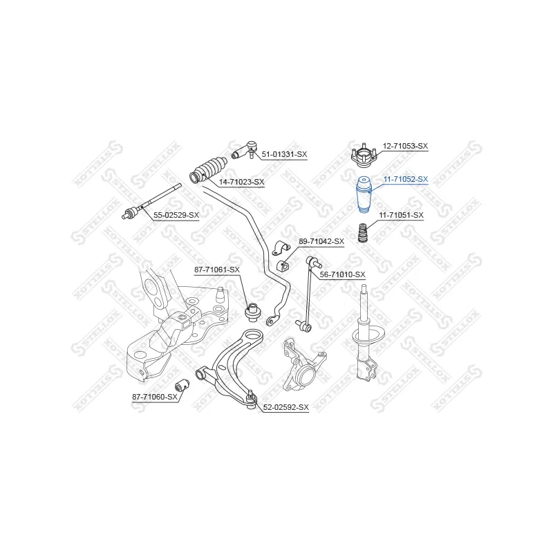 Bouchon de protection/soufflet, amortisseur STELLOX 11-71052-SX - Visuel 1