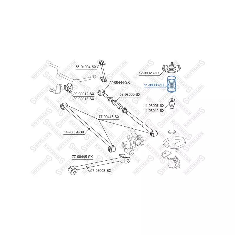 Bouchon de protection/soufflet, amortisseur STELLOX 11-98008-SX - Visuel 1