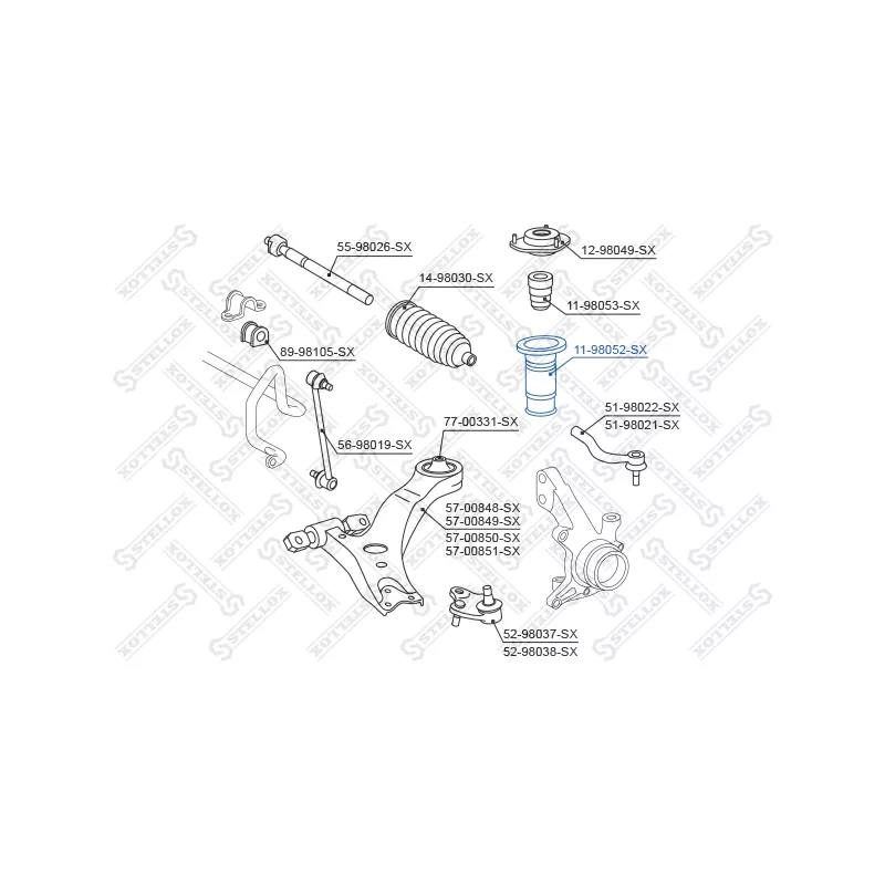 Bouchon de protection/soufflet, amortisseur STELLOX 11-98052-SX - Visuel 1