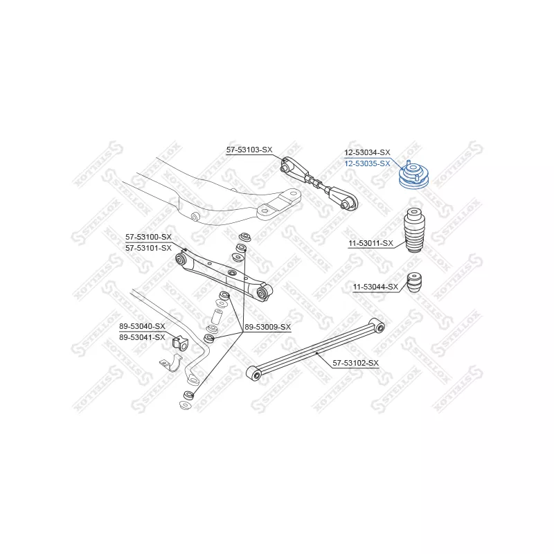 Coupelle de suspension arrière gauche STELLOX 12-53035-SX - Visuel 1