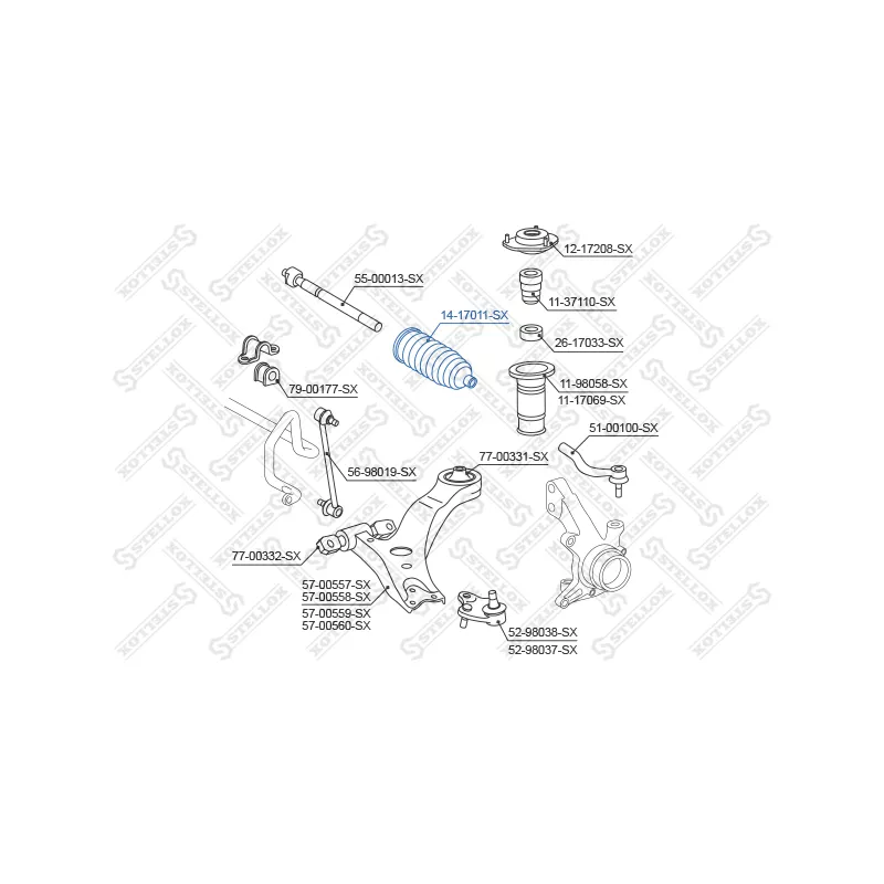 Joint-soufflet, direction STELLOX 14-17011-SX - Visuel 1