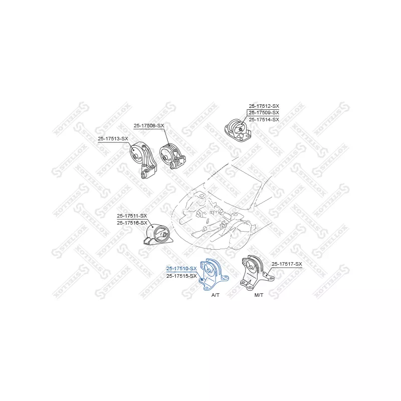 Support moteur avant gauche STELLOX 25-17510-SX - Visuel 1