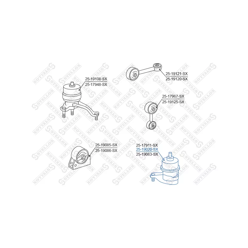 Support moteur avant gauche STELLOX 25-19020-SX - Visuel 1