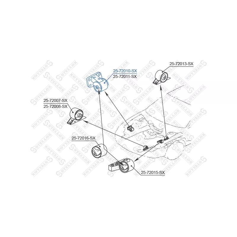 Support moteur avant droit STELLOX 25-72010-SX - Visuel 1