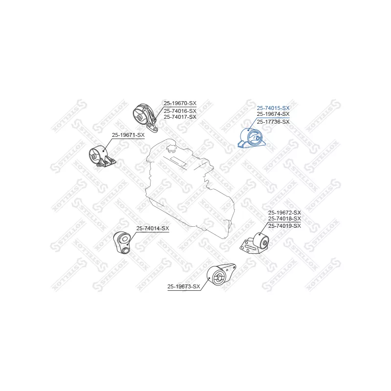Support moteur STELLOX 25-74015-SX - Visuel 1
