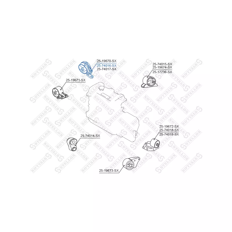 Support moteur avant droit STELLOX 25-74016-SX - Visuel 1