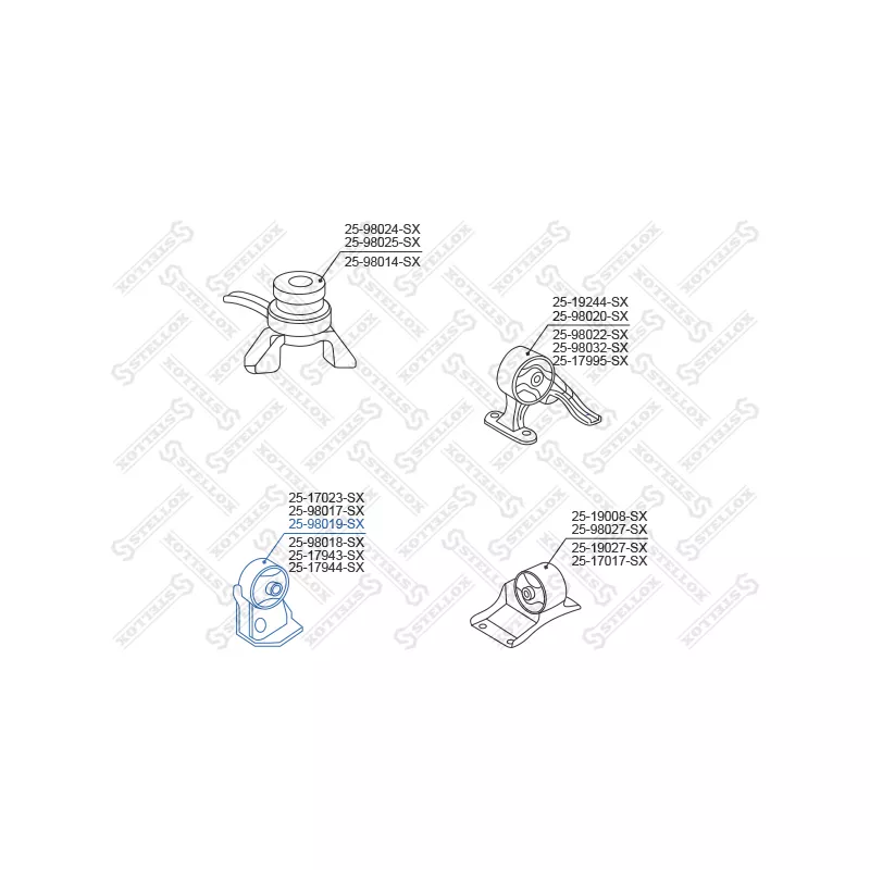 Support moteur STELLOX 25-98019-SX - Visuel 1
