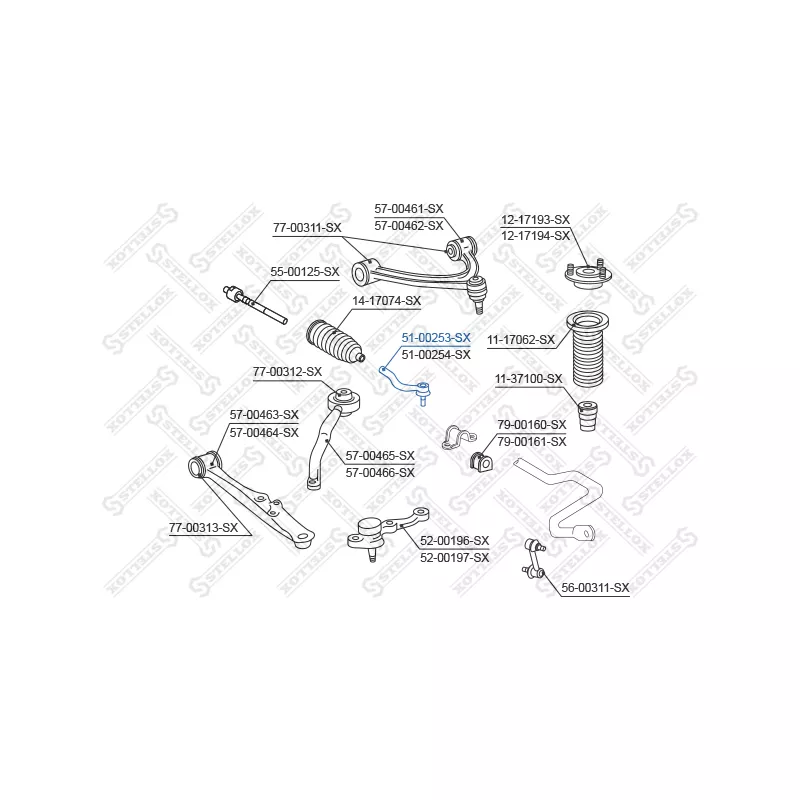Rotule de barre de connexion avant gauche STELLOX 51-00253-SX - Visuel 1