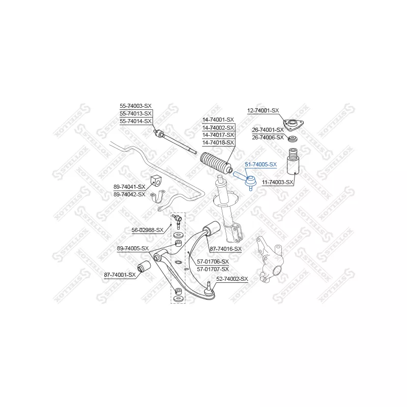 Rotule de barre de connexion avant STELLOX 51-74005-SX - Visuel 1