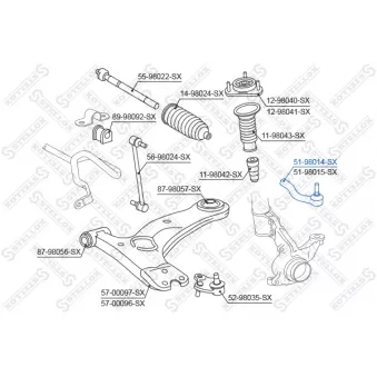 STELLOX 51-98014-SX - Rotule de barre de connexion avant droit