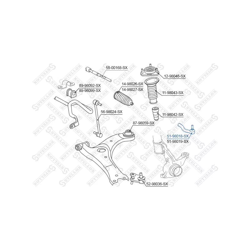 Rotule de barre de connexion avant droit STELLOX 51-98018-SX - Visuel 1