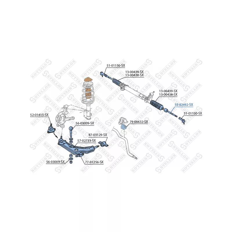 Rotule de direction intérieure, barre de connexion avant STELLOX 55-02492-SX - Visuel 1
