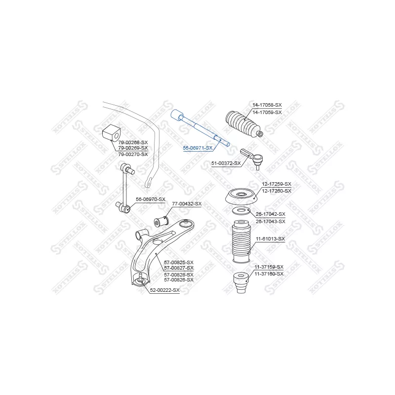 Rotule de direction intérieure, barre de connexion avant STELLOX 55-06971-SX - Visuel 1