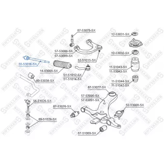 Rotule de direction intérieure, barre de connexion avant STELLOX [55-53016-SX]