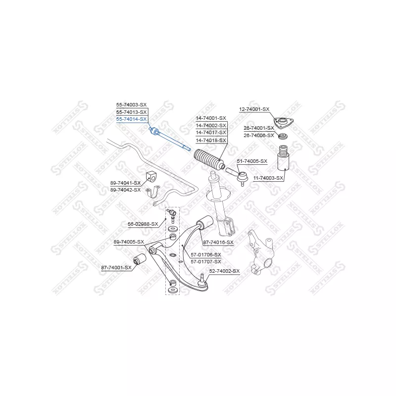Rotule de direction intérieure, barre de connexion avant STELLOX 55-74014-SX - Visuel 1
