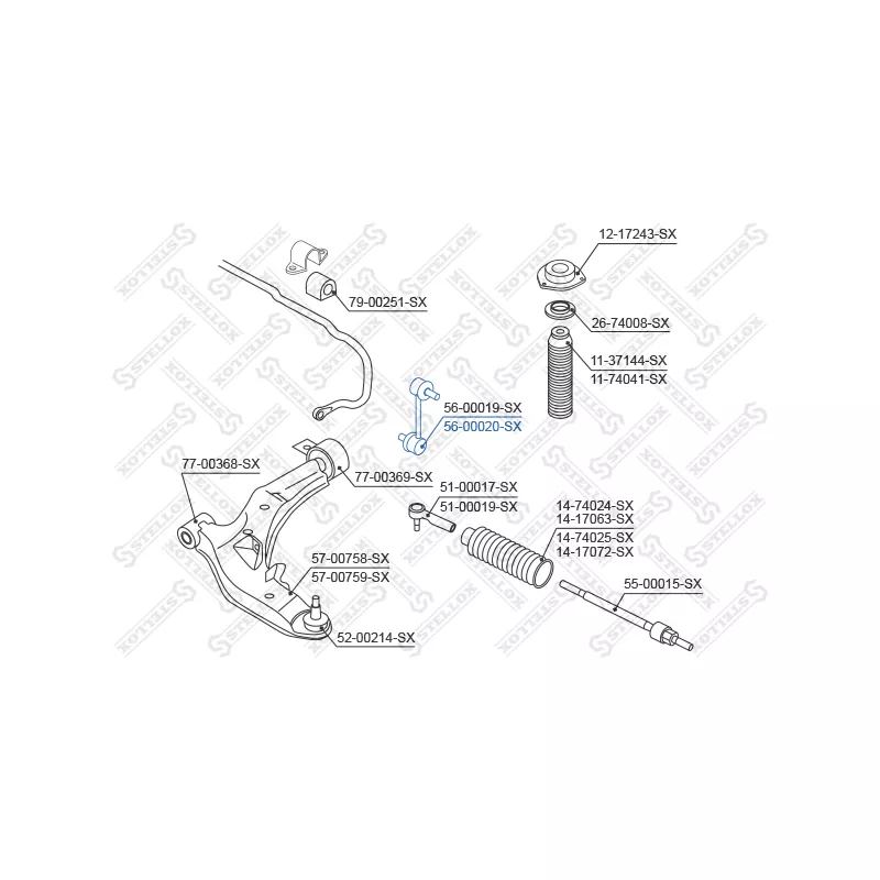 Entretoise/tige, stabilisateur avant droit STELLOX 56-00020-SX - Visuel 1
